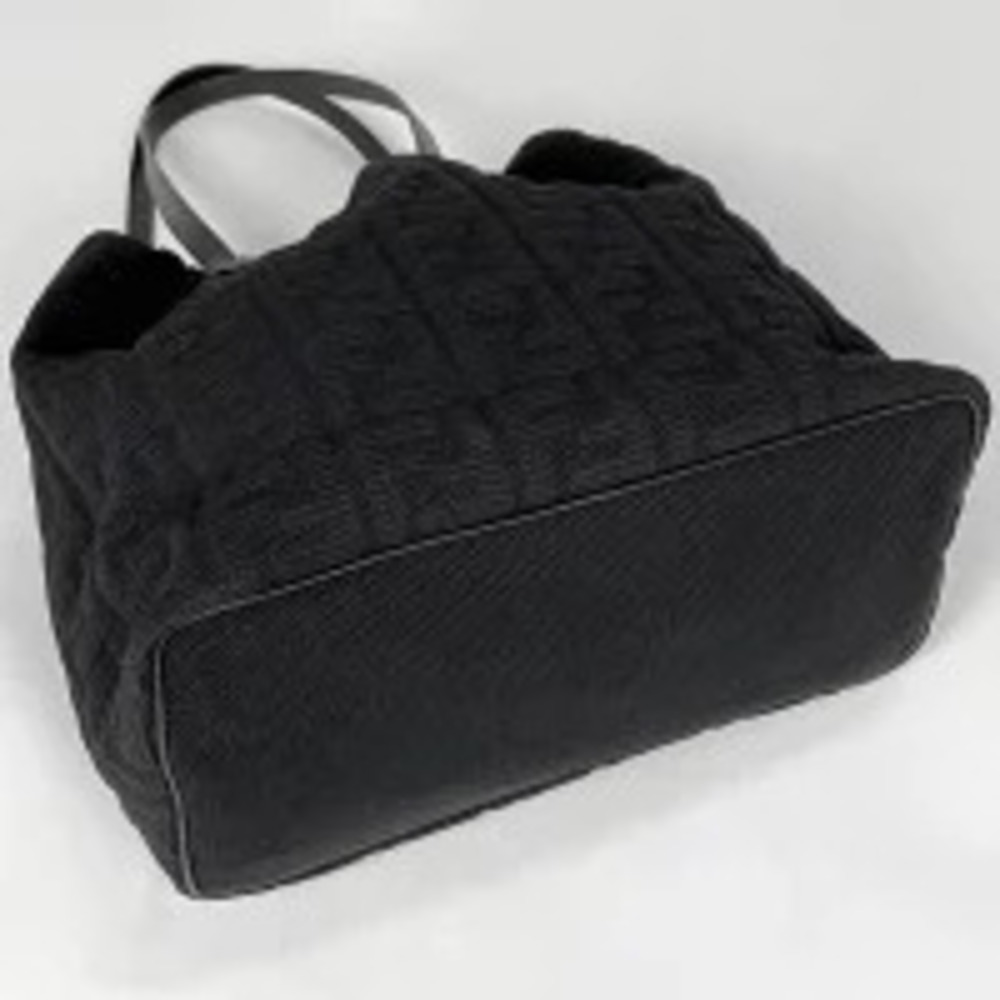 Fendi drawstring black shoulder bag tote canvas Zucca